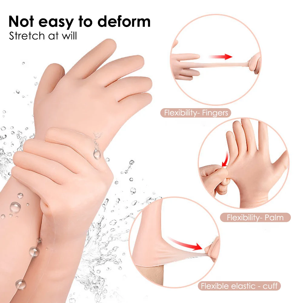 1Pair Reusable SPA Gel Gloves Moisturizing Whitening Exfoliating Smooth Beauty Hand Care Silicone Hand Gloves Cycling gloves