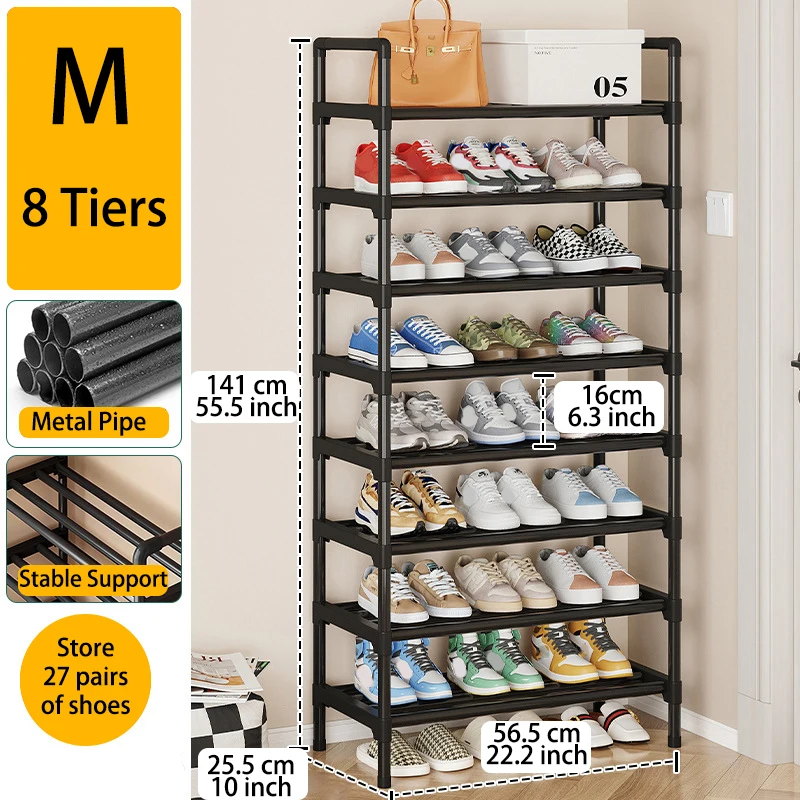 Meerlaags metalen schoenenrek, grote capaciteit schoenenopberger voor entree, kast, garage, schoenenplank voor woonkamer
