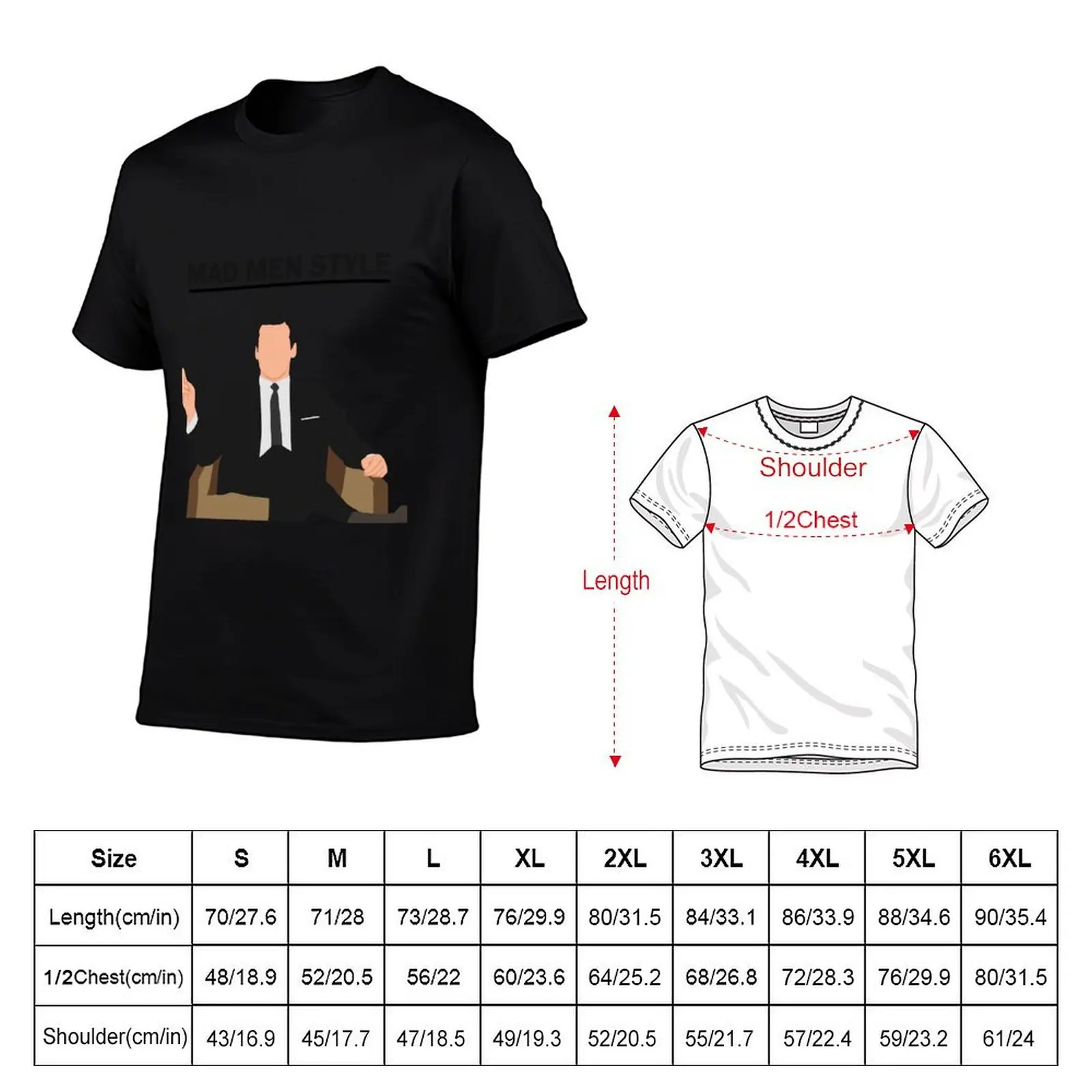 Mad men style Don Draper style T-Shirt plus sizes graphic t shirts tees summer tops shirts men graphic