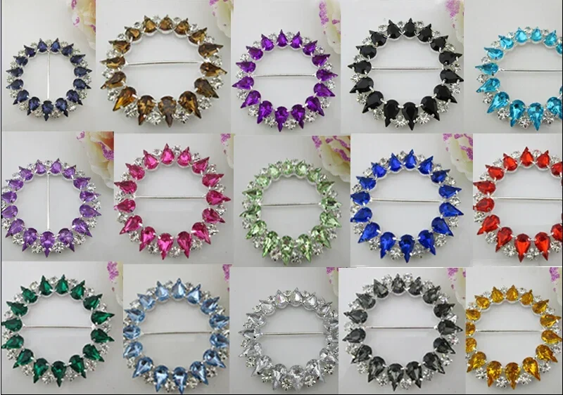 1pcs Acrylic Diamond Rhinestone Buckles for Ribbon Slider Scarf Shirt Buckles Knotted Button