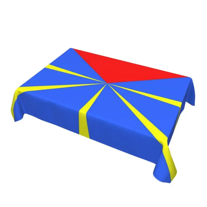 974 Reunion Island Logo Tablecloth Reunionese Proud Rectangle Table Cover Oilproof Washable Tablecloth for Party Picnic Dinner