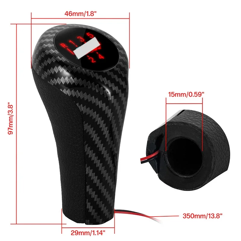 5 6 Speed Gear Shift Knob LED Light Shifter Lever Handball for BMW M E46 E90 E91 E92 E36 E82 E87 E88 F30 X1 X3 X5 ABS