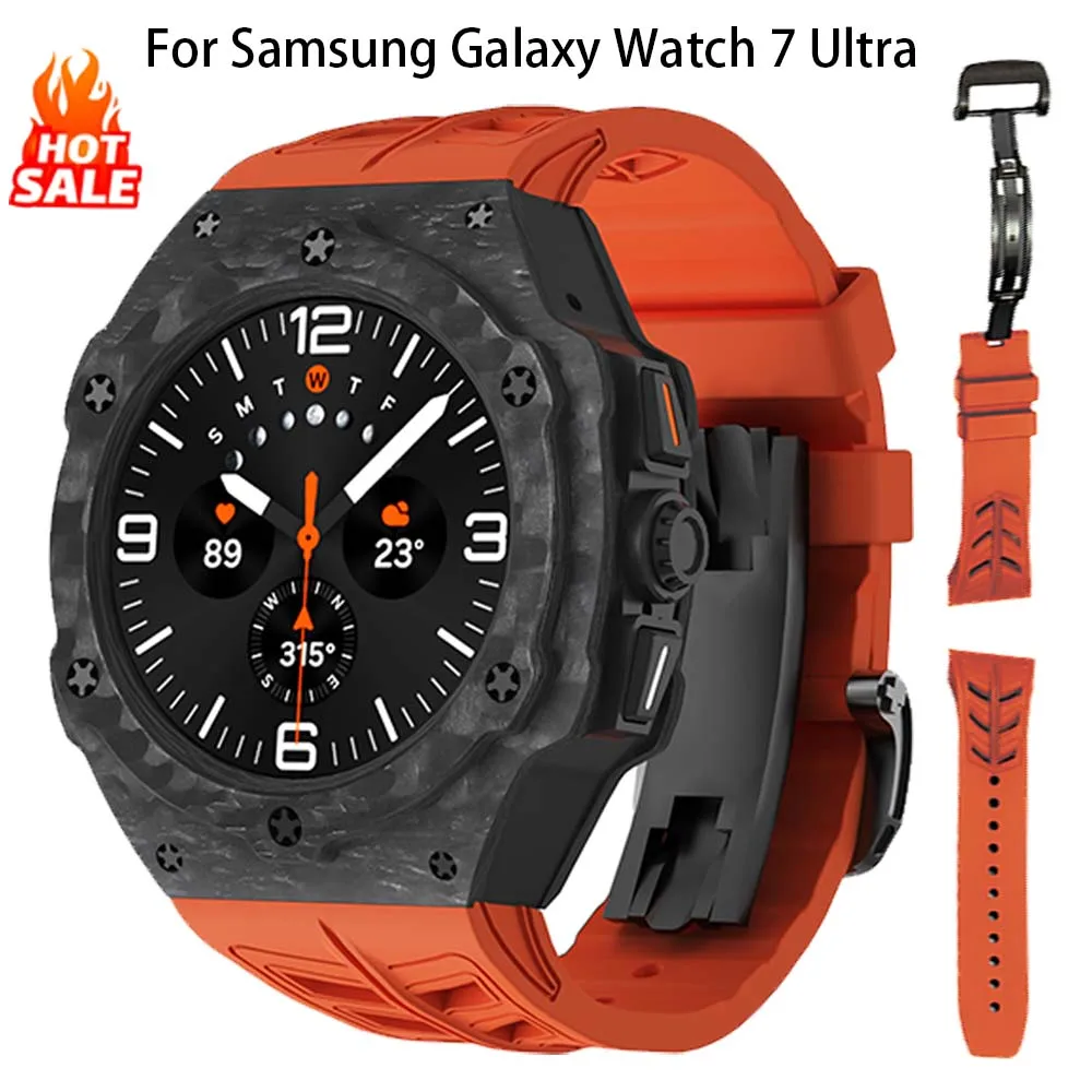 طقم تعديل فاخر من ألياف الكربون لساعة سامسونج جالاكسي 7 الترا 47 ملم طقم تعديل فاخر لساعة جالاكسي 7 الترا 47 ملم