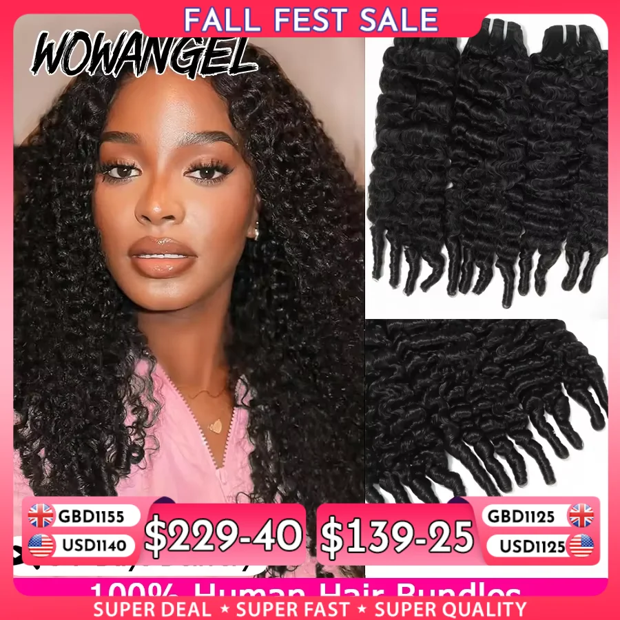 WOWANGEL Burmese Curly Bundles 100% Human Hair Bundles Spiral Curly Ends Unprocessed Virgin Hair Extension Sew In Quick Weave
