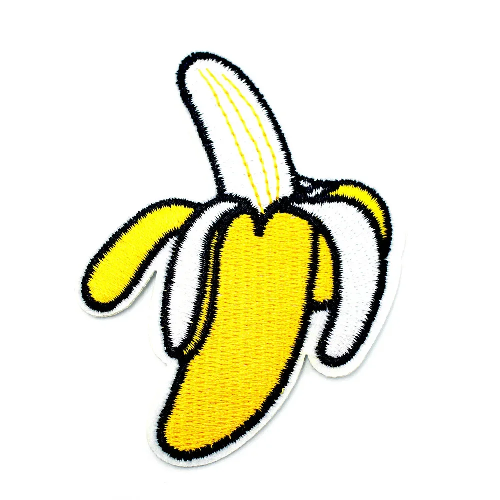 Banana (Size:6.8X8.5cm) Embroidered Patch for Clothing Iron on Sew Applique Cute Fabric Shoes Bags DIY Decoration