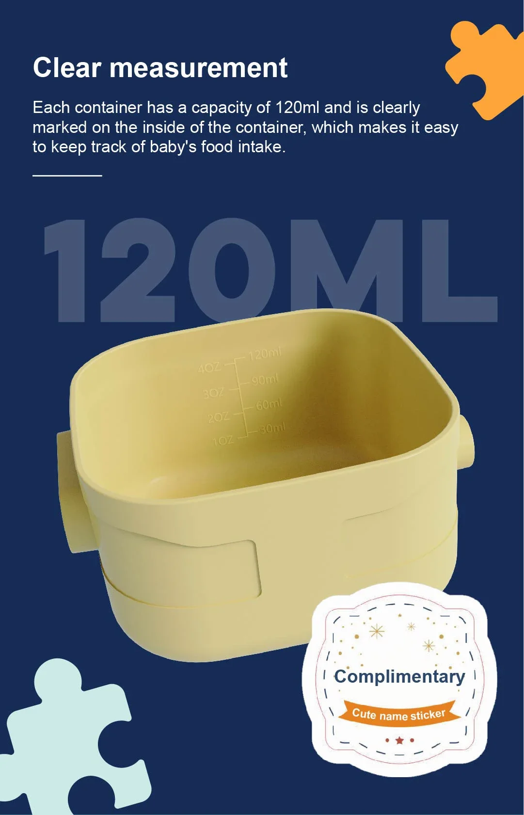 Wholesale Food Grade PP Plastic Building block design Baby Gifts Baby snack Food Storage Container