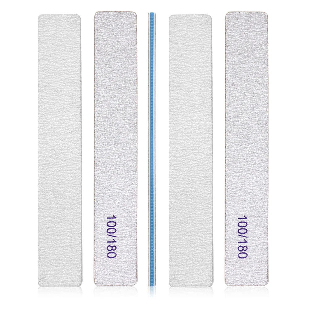 5/25Pcs Square Nail Files 100 180 Grit Manicure File Buffer Nail Styling Tools For Home And Salon Use Christmas Gifts For Women