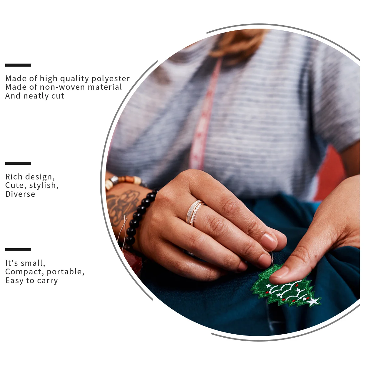 

20pcs Christmas Iron On Patch Applique Non-Woven Fabric Polyester Patch For Clothing Bags Hats Decor