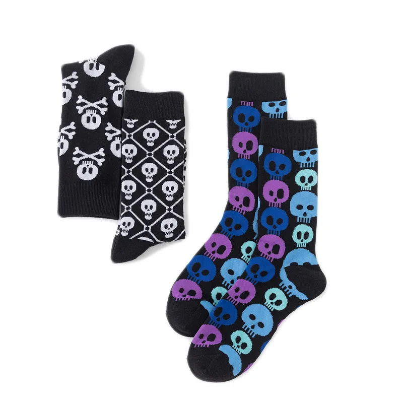 New Funky Skull Socks Men Tiger Cartoon Alien Novelty Hip Hop Orange Crazy Trend Socks Gift