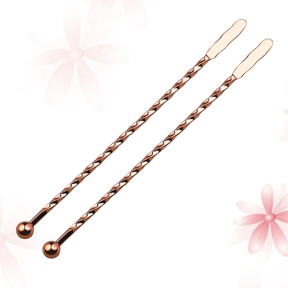 

5 Pcs Swizzle Stick Thread Stirring Sticks Beverage Rod Sturdy Cocktail Stainless Steel
