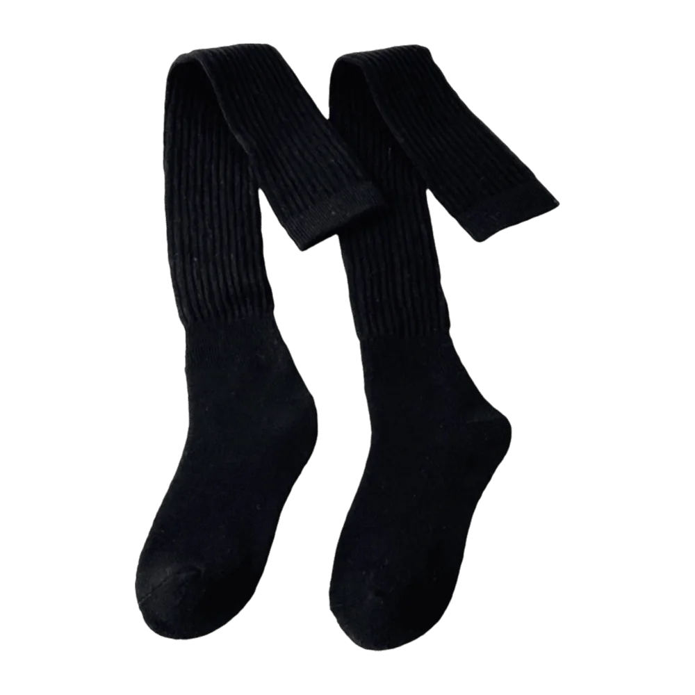 1 pair New Pleated Slouchy Over-Knee Socks Thick Stacked Knee-High Socks Warm Winter Socks Women