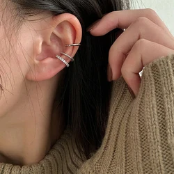 SUMENG New Fashion Delicate Zircon Cute Clip Earrings Buckle Cuff No Piercings Fake Cartilage for Women 2023 Jewelry