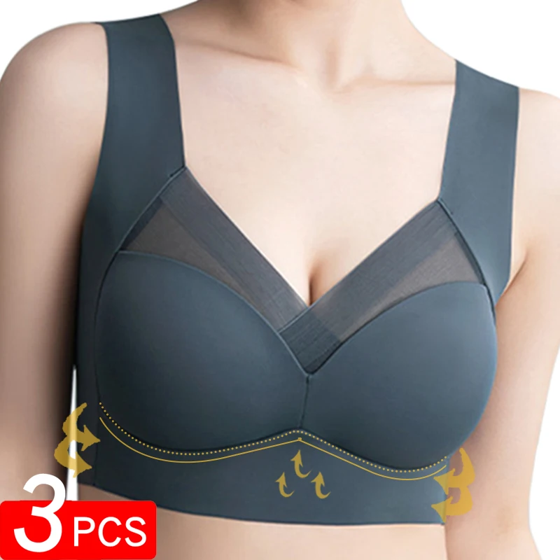 Sexy Seamless Large Size Bra Push Up Sports Brassiere Woman Lace Underwear Wireless Yoga Top Women's No Steel Ring Bras