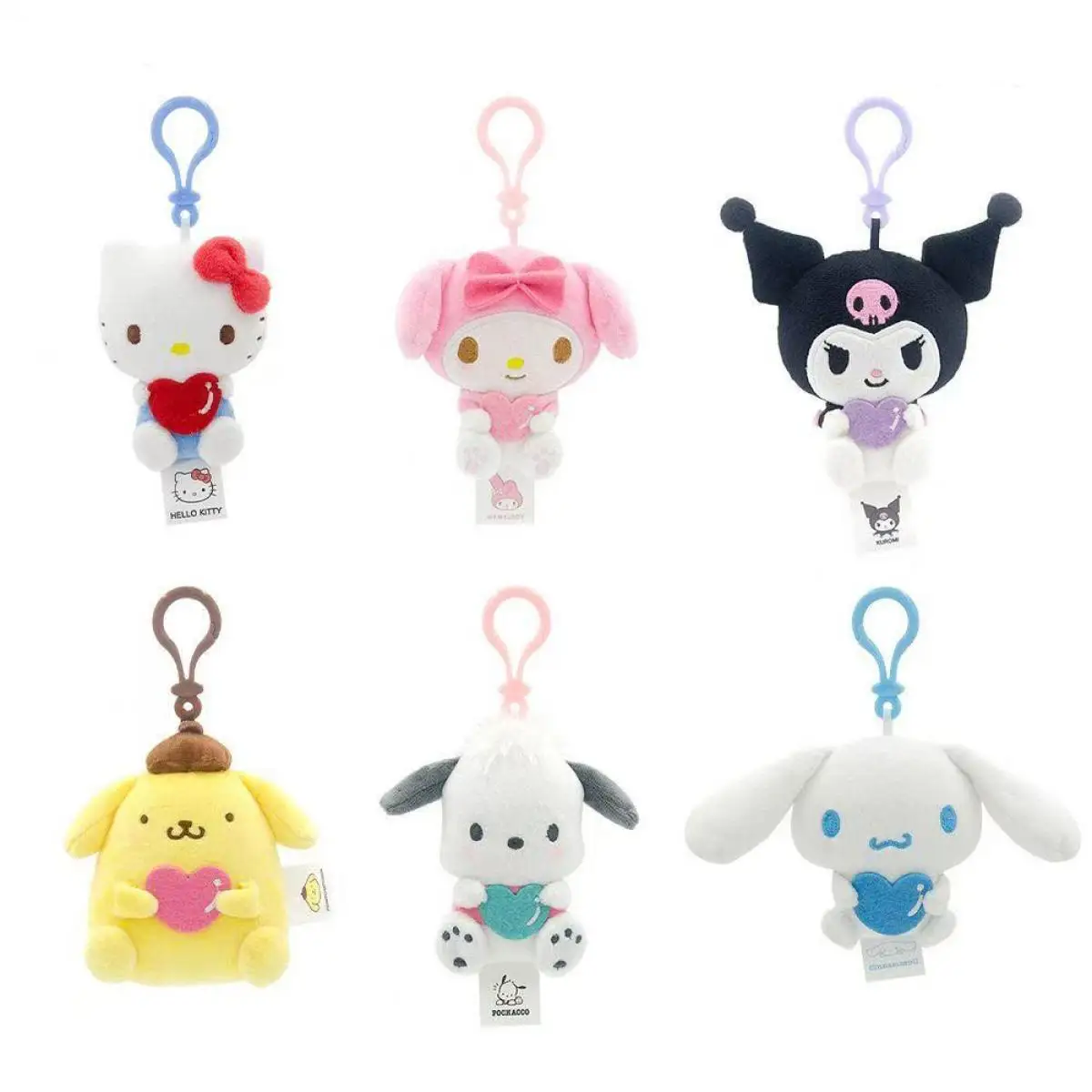 

Miniso Hello Kitty Kawaii мультяшная плюшевая кукла кулон милый Cinnamoroll аниме подвеска на рюкзак сладкий брелок Куроми кулон