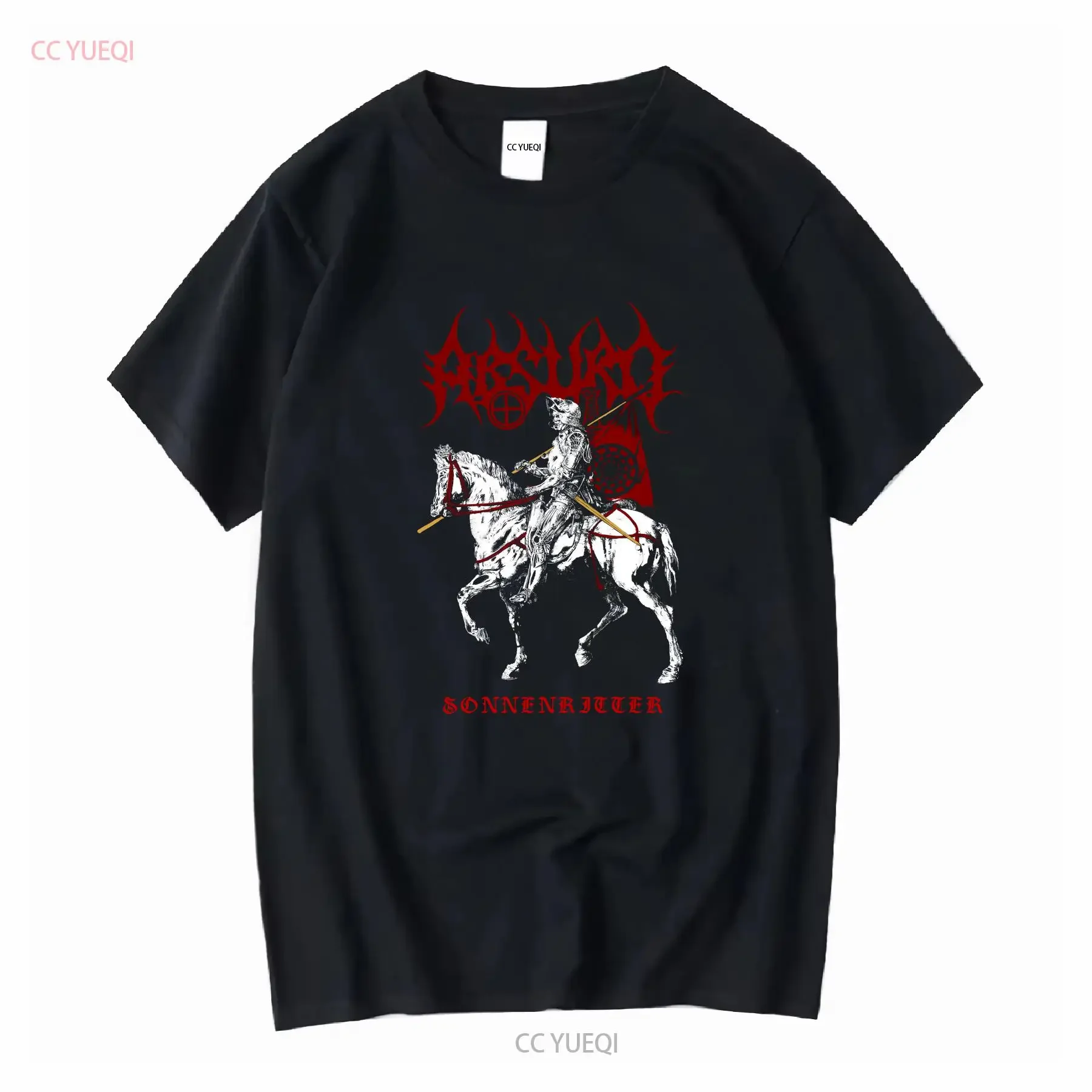 Absurd Sonnenritter T Shirt S 2XL vintage Washed homme Casual Unisex Versatile Stretched designer clothes Breathable Slightly