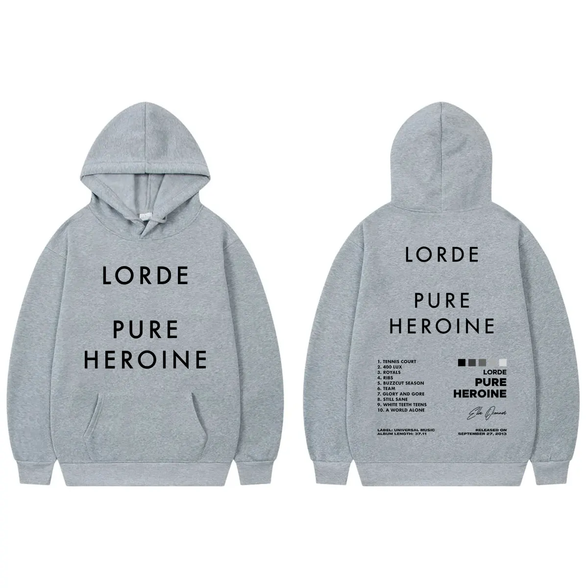 Singer Lorde Pure Heroine Album Merch Hoodies Men Women High Quality Fashion Pullovers Autumn Winter Casual Loose Sweatshirts