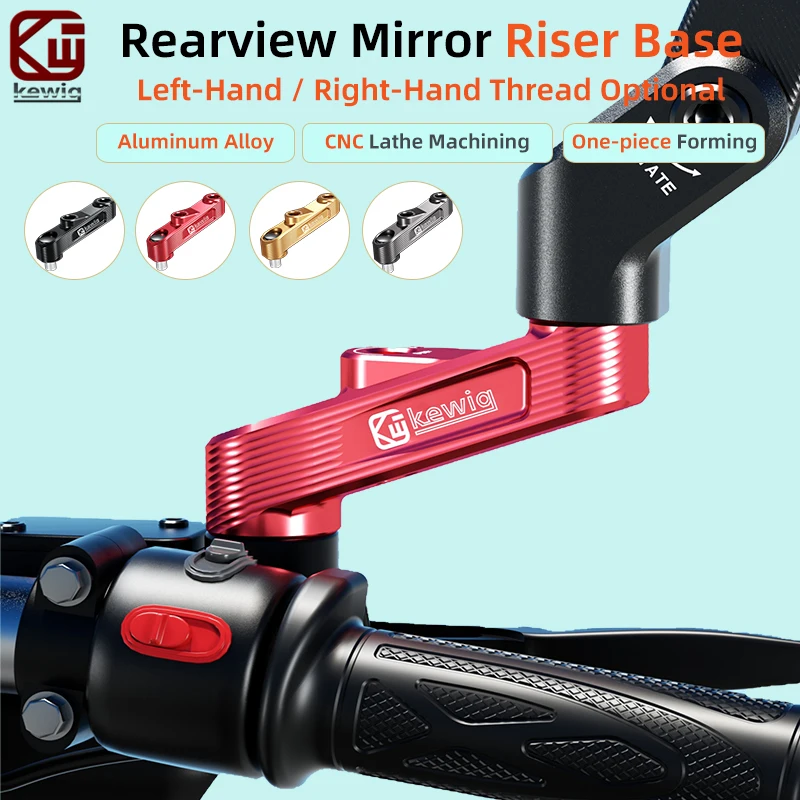 Kewig UHR-4 Motorrad-Spiegelverlängerungsadapter aus Aluminium, Rückspiegel-Verlängerungshalterung, Rückspiegel-Basismontage