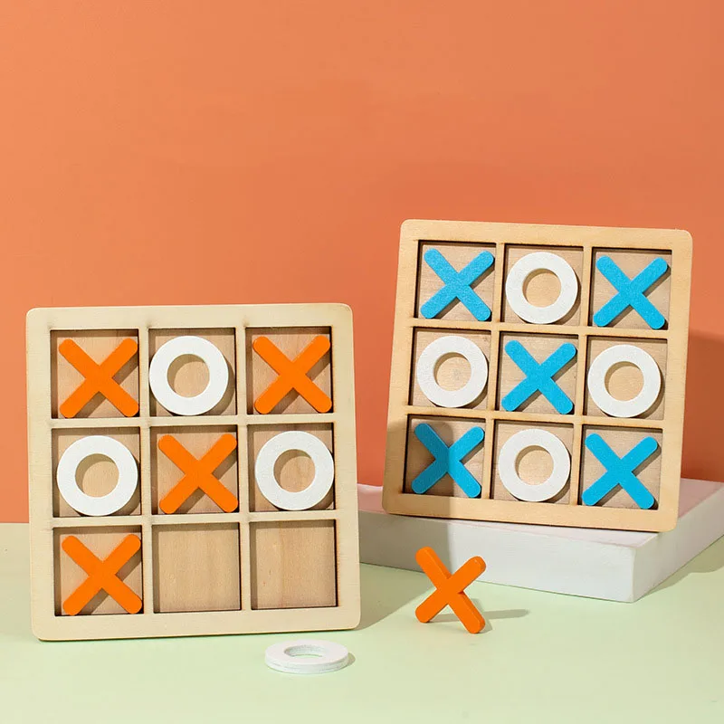 เด็ก Tic-Tac-Toe หมากรุกสามสาย OX กระดานปริศนาเด็กปฏิสัมพันธ์เกมอาคารบล็อกของเล่นสําหรับของเล่นเด็ก