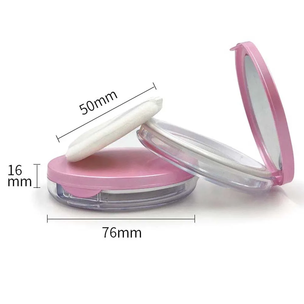 Reusable Plastic Loose Powder Jar Capacity 3g Multifunction Bulk Powder Box with Mirror Silver Cosmetics Container Travel