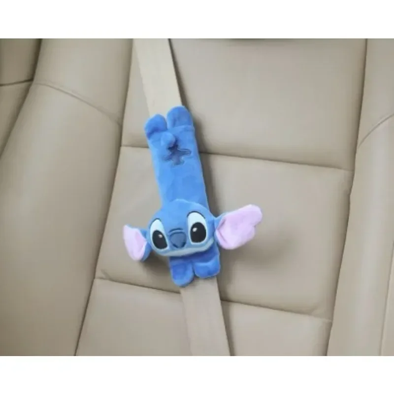 Stitch Cartoon Soft Plush Car Shoulder Belt Seat Belt Protective Cover Cute Fashion Car Inside Decoration Doll BIrthday Gifts