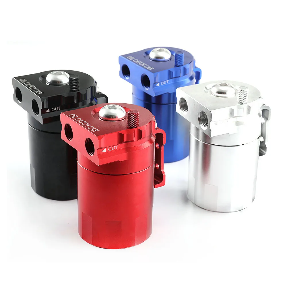 

Oil Catch Can Kit Reservoir Baffled Tank with Breather Filter Universal Aluminum Car Modification General Accessories