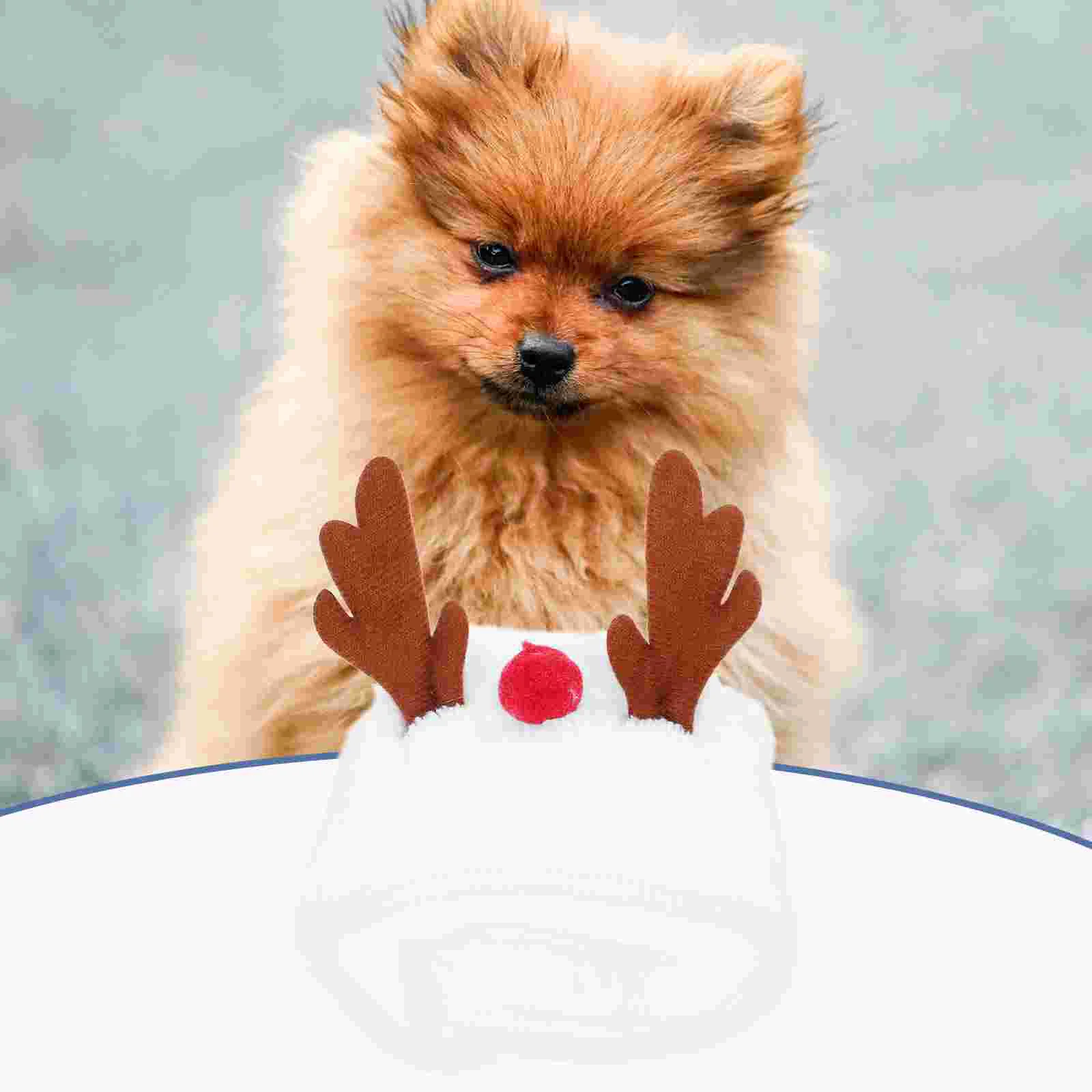 Navidad mascota sombrero cabeza decoración fiesta disfraz Navidad traje perro decoración tocado suministros rojo