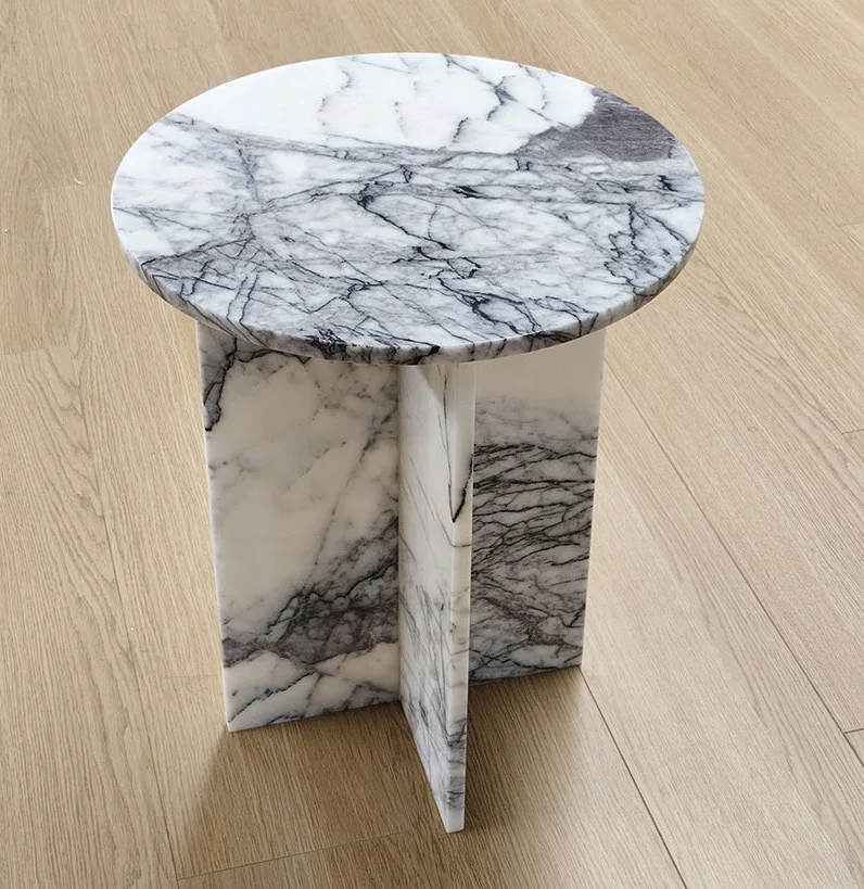Nordic style FRP frame imitation marble finish custom living room color side table corner table