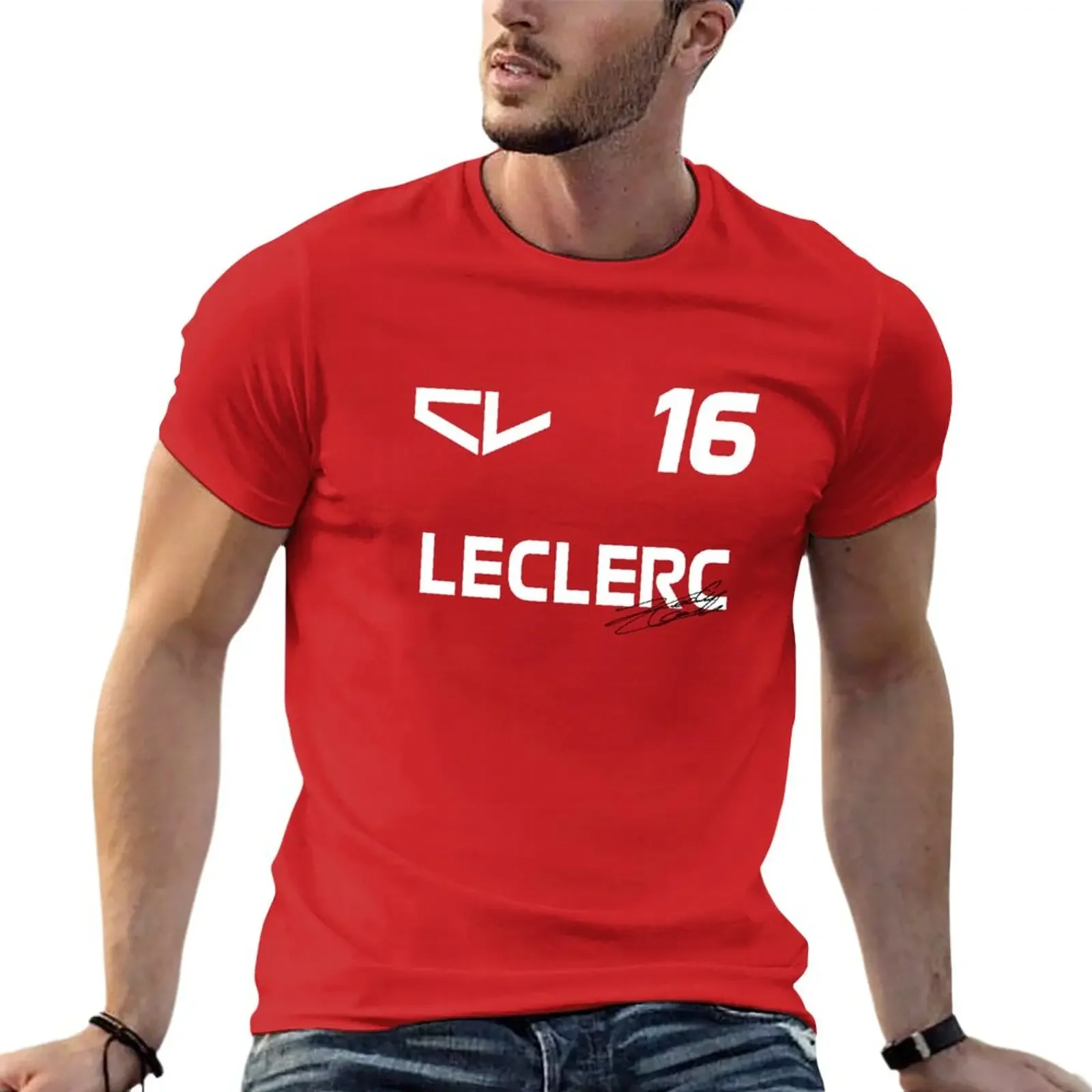 

Charles Leclerc Cl16 F1 2022 T-Shirt for a boy summer clothes vintage mens plain t shirts