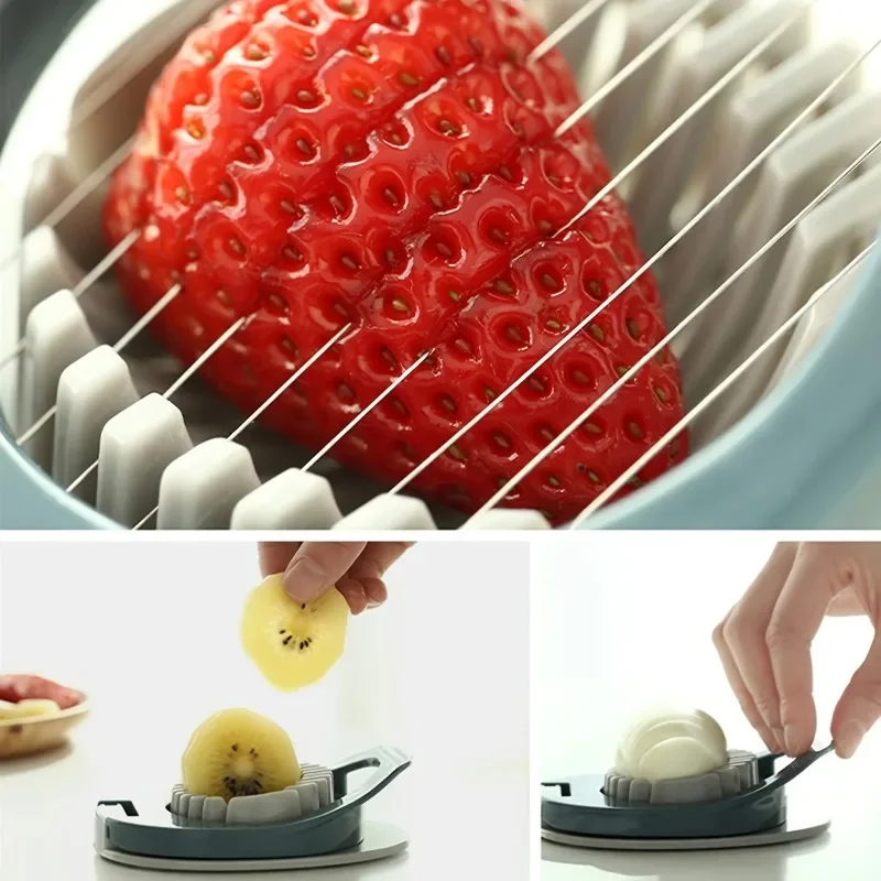 Multipurpose stainless steel egg slicer — durable cutter for hard boiled eggs & fruit garnish 4