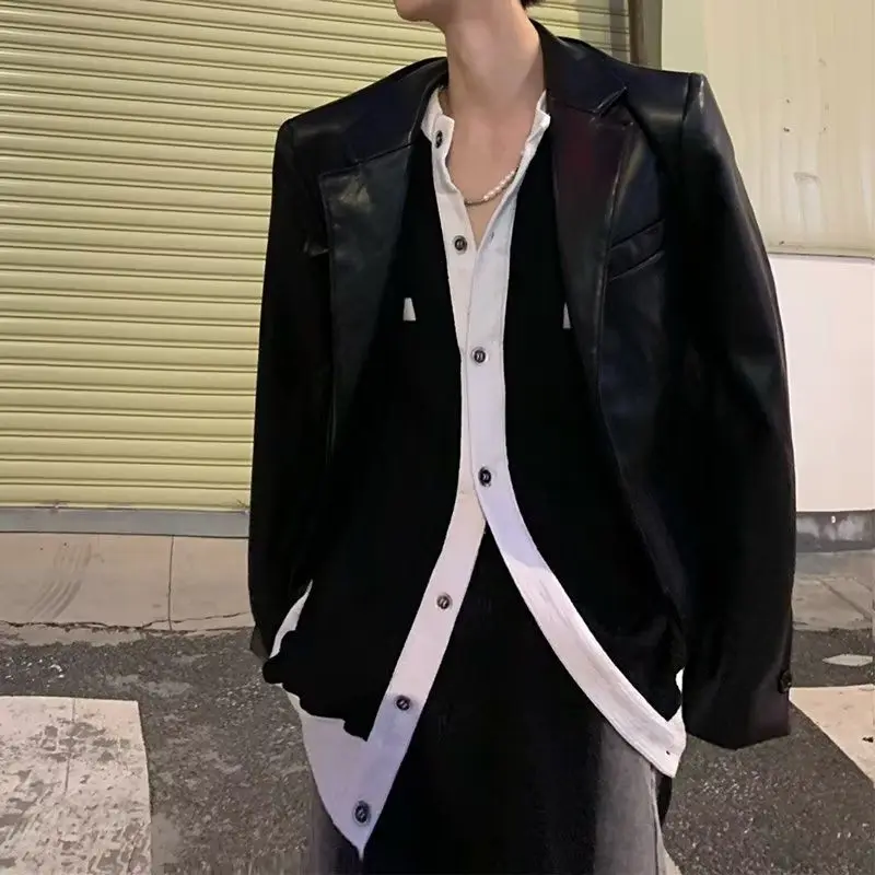 

Мужской повседневный свободный вязаный свитер, белый цвет в стиле ретро, осень-зима, верхняя одежда для колледжа в консервативном стиле, корейская открытая одежда...