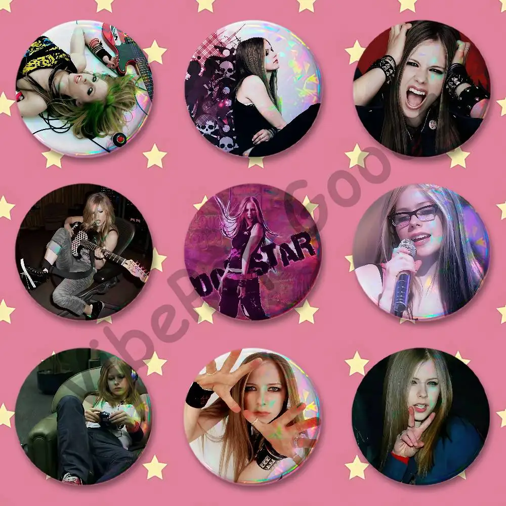 A-Avril L-Lavigne Vintage Y2K Badges Round Itabag Decoration IP Peripheral Products 58mm 44mm 32mm 75mm 25mm Mini