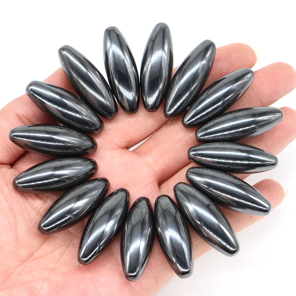 Natural Magnetic Hematite Olive Shape Stones Therapy Health Care Oval Magnet Healing Energy Gemstones Kid's Toys Home Decoration