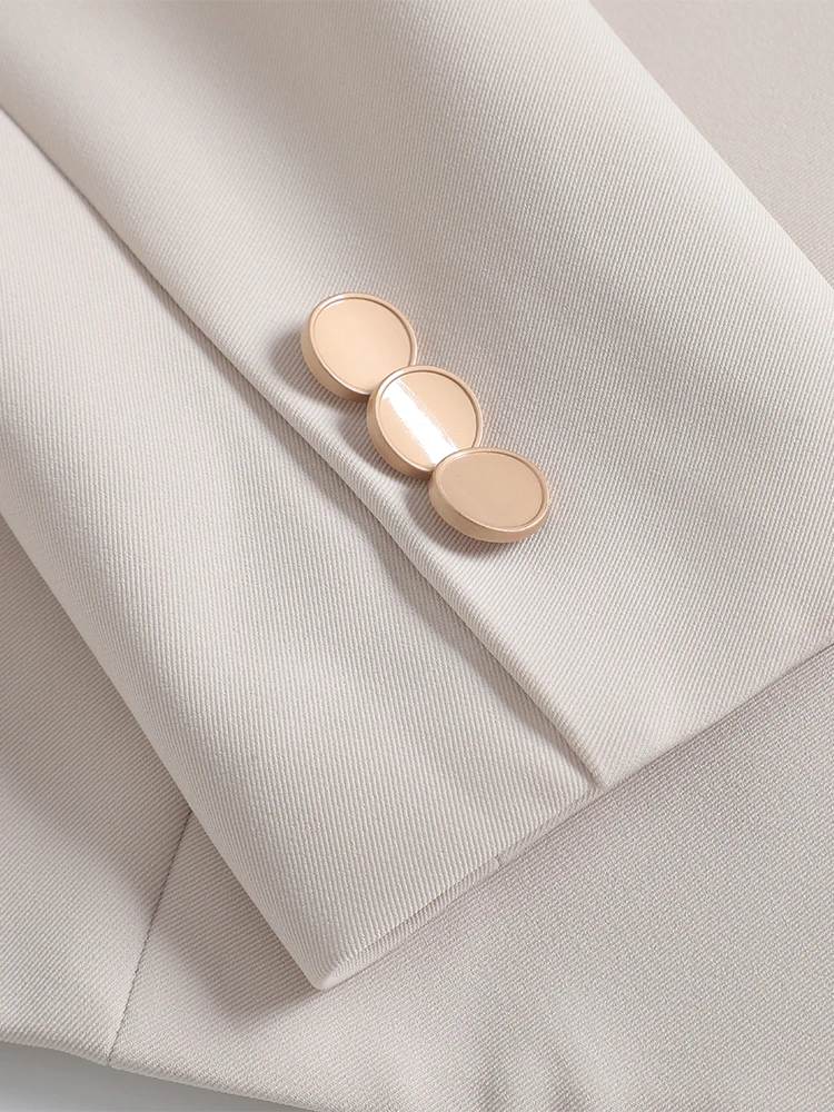 Fashion Autumn Winter Office Ladies Skirt Suit Blazer Black Beige Gray Women Business Work Formal Two Piece Set