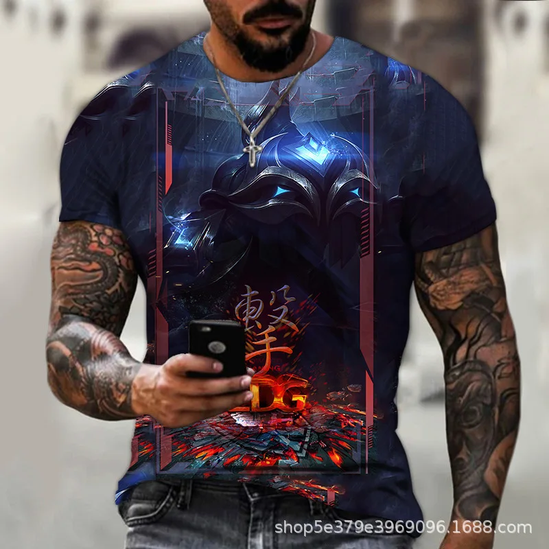2025, neues, meistverkauftes Herren-T-Shirt League of Legends mit Digitaldruck in Übergröße.