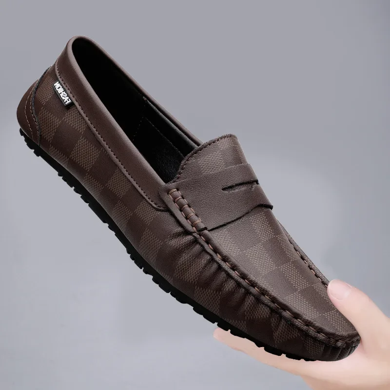 

Moccasins Loafers Men's Genuine Leather Business High-End Men's British One Pedal Soft Bottom