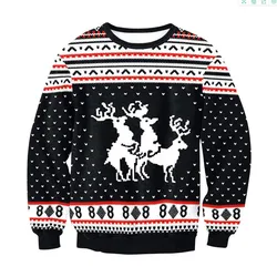 Men Women Funny Humping Reindeer Xmas Sweatshirt Christmas Climax Sweater Unisex Pullover Ugly Christmas Sweaters Jumpers Tops