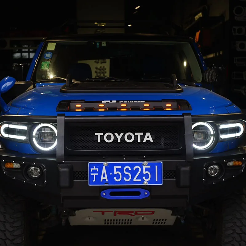 For Toyota Fj Cruiser Front Hood Grille Cover FJ Cruiser Hood with Lights Decorative Plate FJ Hood Decorative Accessories Tuning