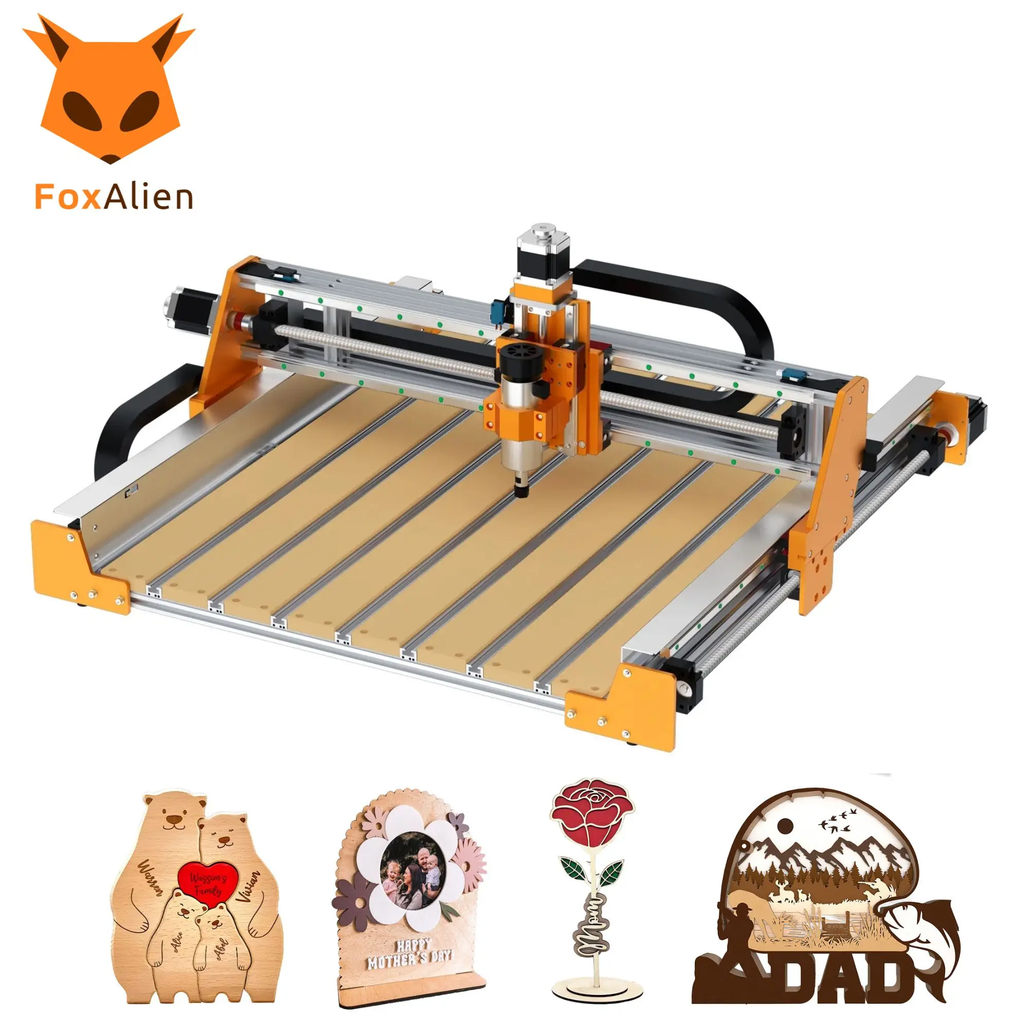 

FoxAlien VastoXL 6060 CNC Wood Router with Nema23 Stepper Motors, 3-Axis Linear Rails Ball Screws Metal Milling Machine