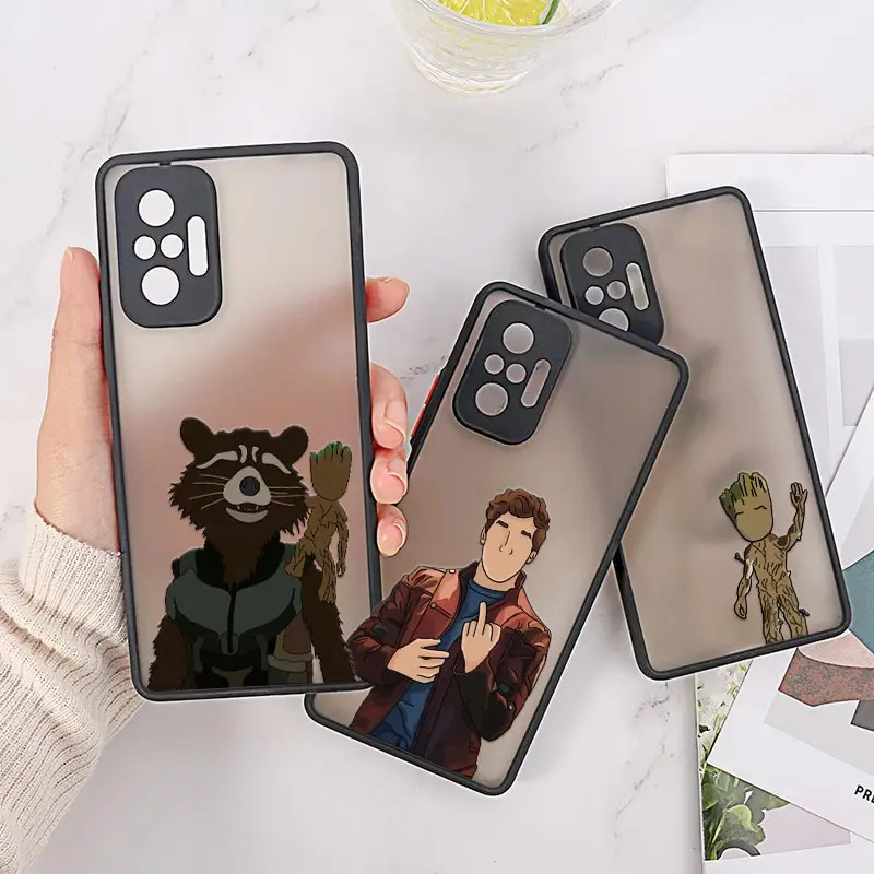 Faceless Avengers Groot Thor Case For Xiaomi Redmi Note 10 Pro Fundas Redmi Note 8 9 10 11 POCO M3 M4 Pro 5 6 Matte Cover Marvel