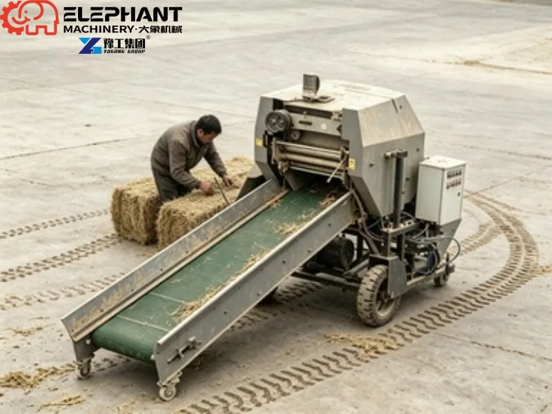Farm Square Straw Baler Complete Harvest Matching Machine For Corn Wheat Dry Forage Baling Work