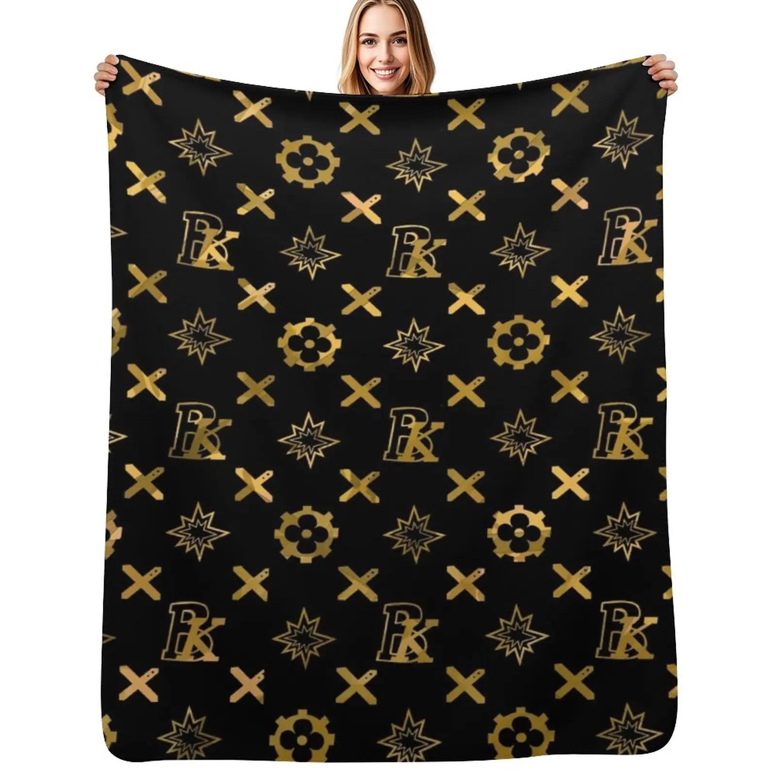 krbk_viton _black Throw Blanket Fade Resistant Durable Throw Blanket