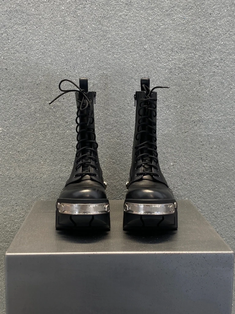 

Paris Faion ow Pu Soil Thi Bot Heightening Boots Men Heighten 8cm Small Metal Chelsea Boots Men Punk Sle ...