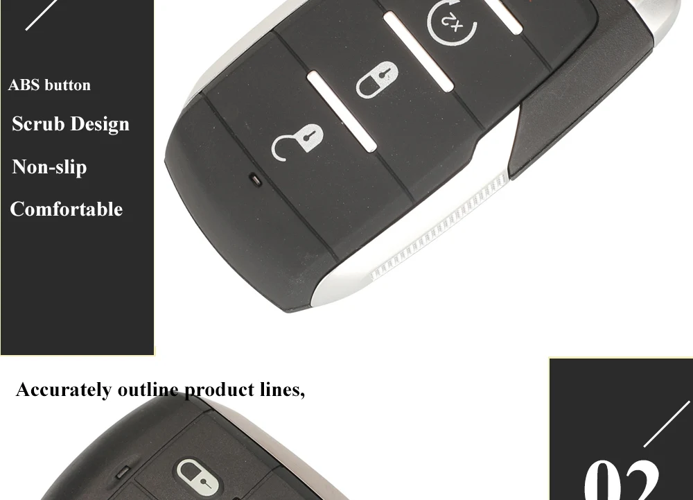 Jingyuqin OHT-4882056 Smart Prox Fernbedienungsschlüssel 433,92 MHz 4A Chip für Dodge Ram 1500 Pickup 2019 2020+ 68291692AD 68291691AD – Detail 6