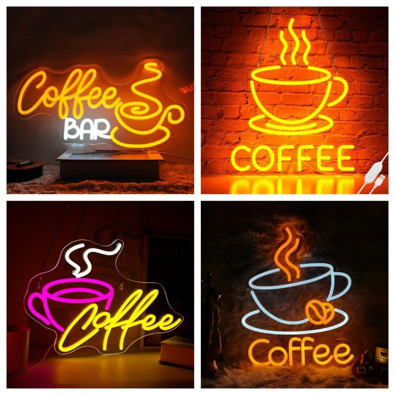 

XM Coffee Neon Sign Coffee LED Sign Suitable for Wall Decor Cafe Restaurant Room Decor Gift for Friends