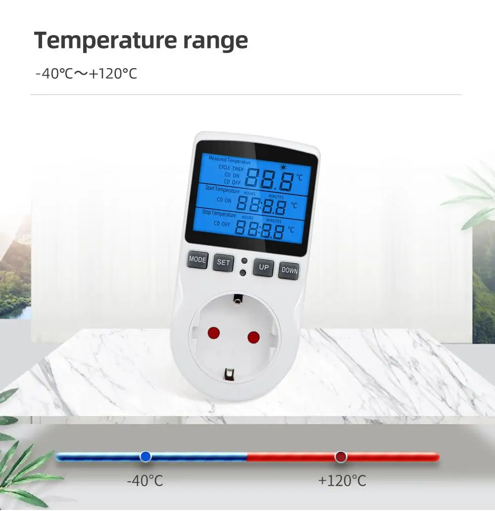 Timer Socket Thermostat EU Multi-Function Temperature Controller Outlet Home Timer Switches Sensor Probe Heating Cooling Sensor