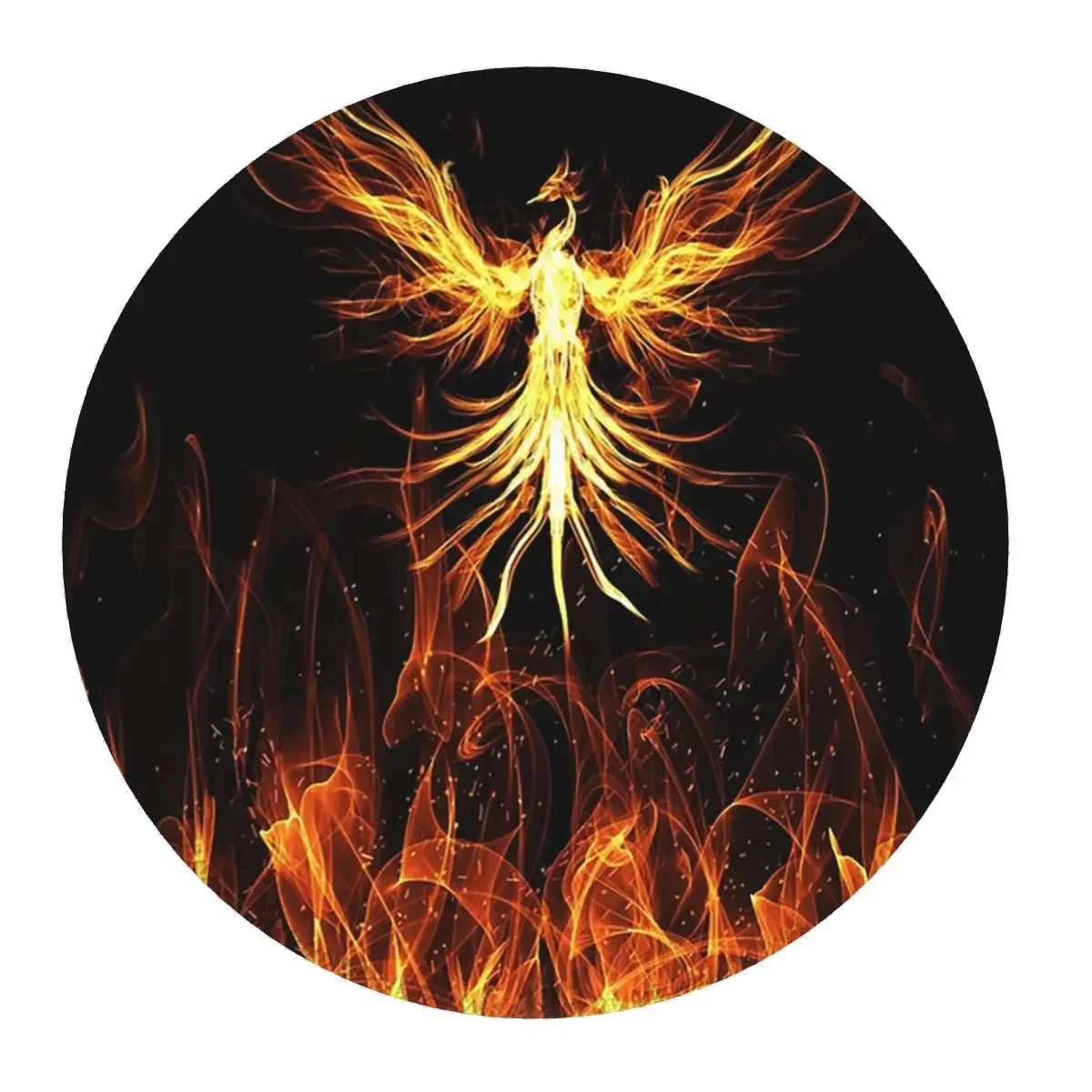 Phoenix Mythical Bird (15) Round Mouse Pad Computer Keyboard Mouse Mat Gaming PC Desk Mat Office Accessories Table Mats