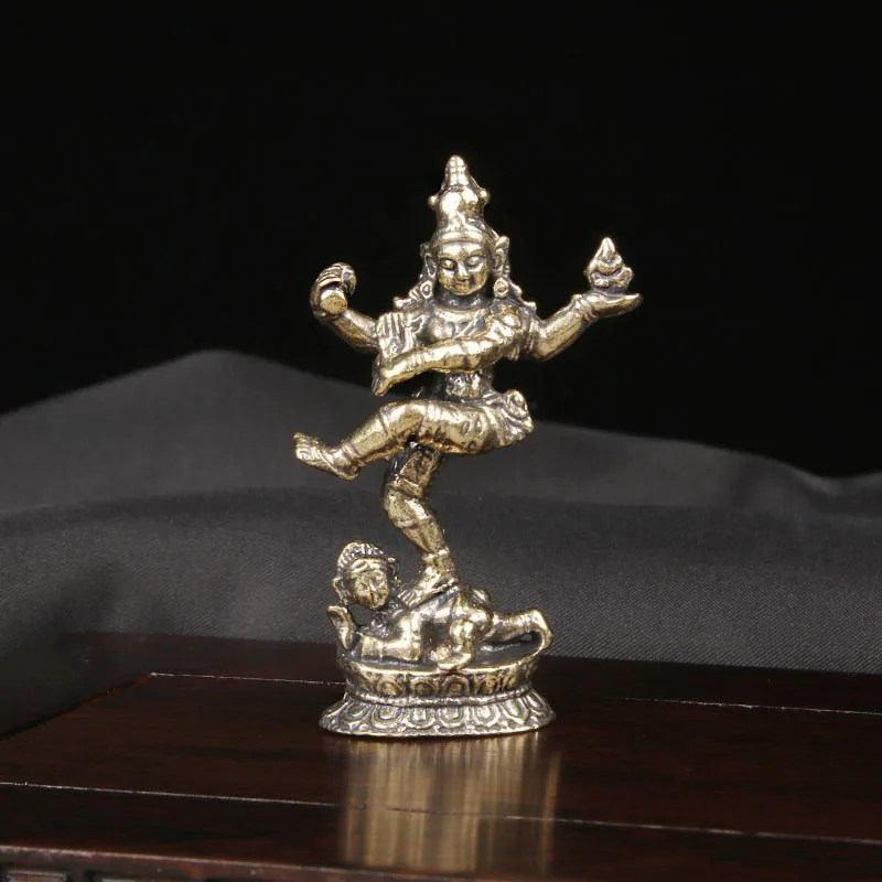 CH Brass Nepalese Four Armed Buddha Desktop Ornament Religious Worship Deities Crafts Ornament Old Bronze Ware