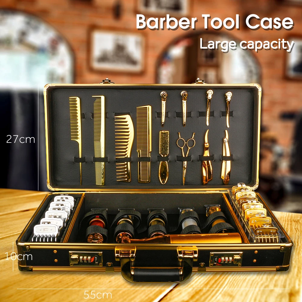 

Professional Barber Tool Case Box Hair Stylist Styling Accessories Case With Password Lock Storage Case Portable Barber Suitcase