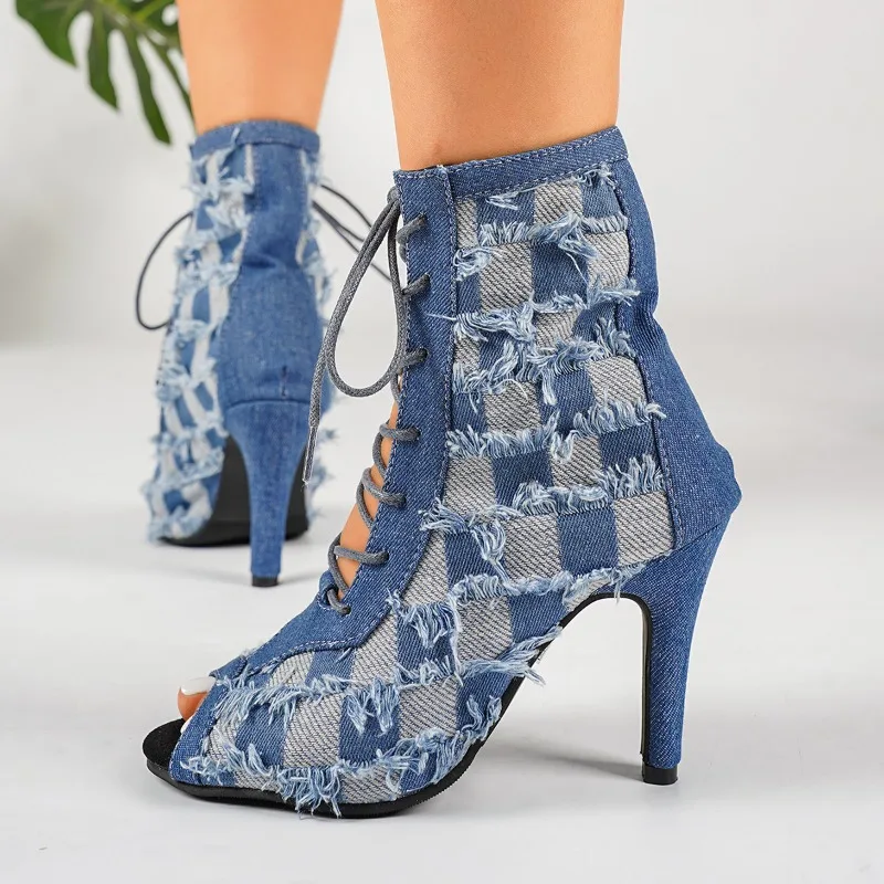 Women's Vintage Color Blocking High Heel Ankle Boots 2026 New Spring and Autumn Women Comfortable Casual Fashionable Ankle Boot