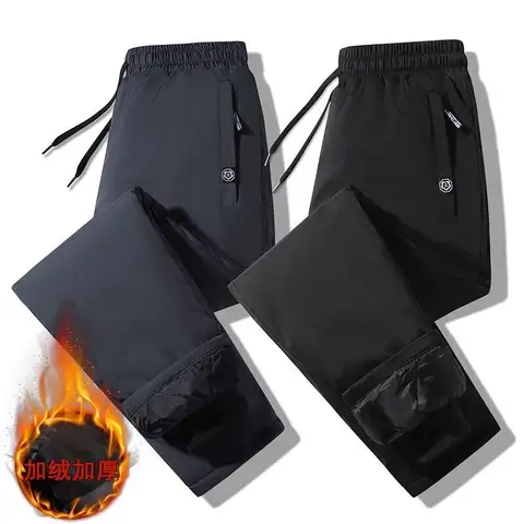 Padding Men Long Thickness Down Cotton Warm Trousers Clothing Snow Ski Cold-proof Men Sweatpants Waterproof Cotton Men Pants